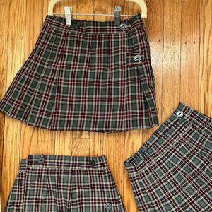 Three Uniform skirts/ kilts Flynn O'hara - maroon plaid #43 bundle